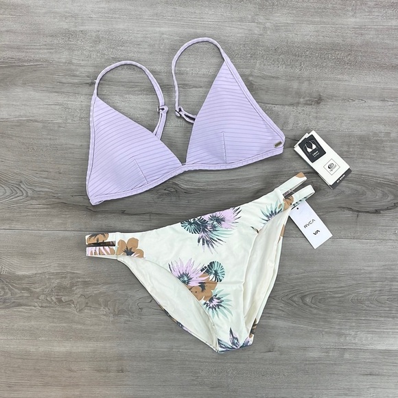 🔆RVCA🔆RIP CURL🔆PREMIUM SURF BANDED FIXED ROMEO FLORAL FULL BIKINI SET - Picture 2 of 13